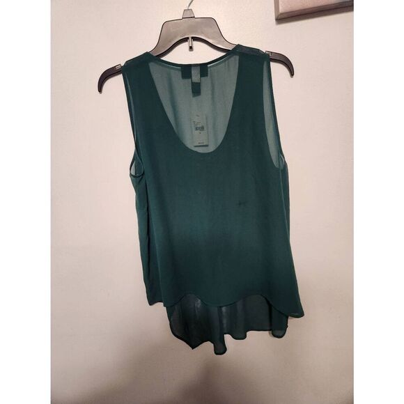 Lane Bryant Size 16 Green Sheer Tank Top Uit Shell Blouse - Picture 4 of 4